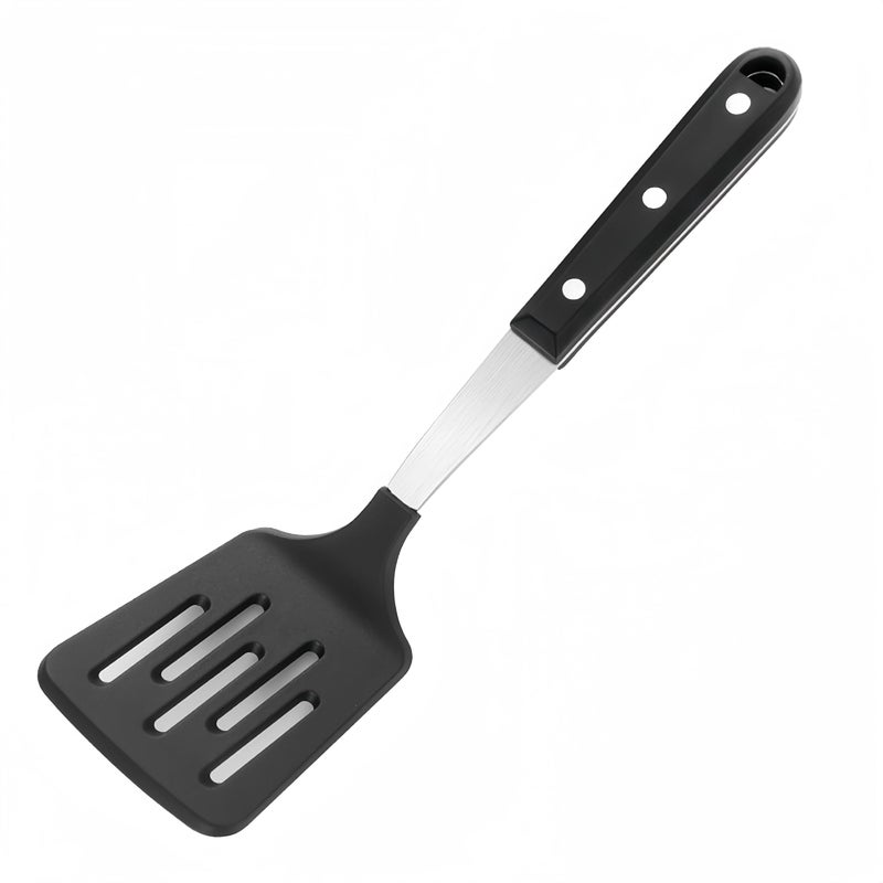 FONGLUAN Stainless Steel Cooking Slotted Turner With Heat-resistant BPA-free nylon head Safe for Non-Stick Cookware POM Handles Heavy Duty Kitchen Spatulas For Serving - Image 1