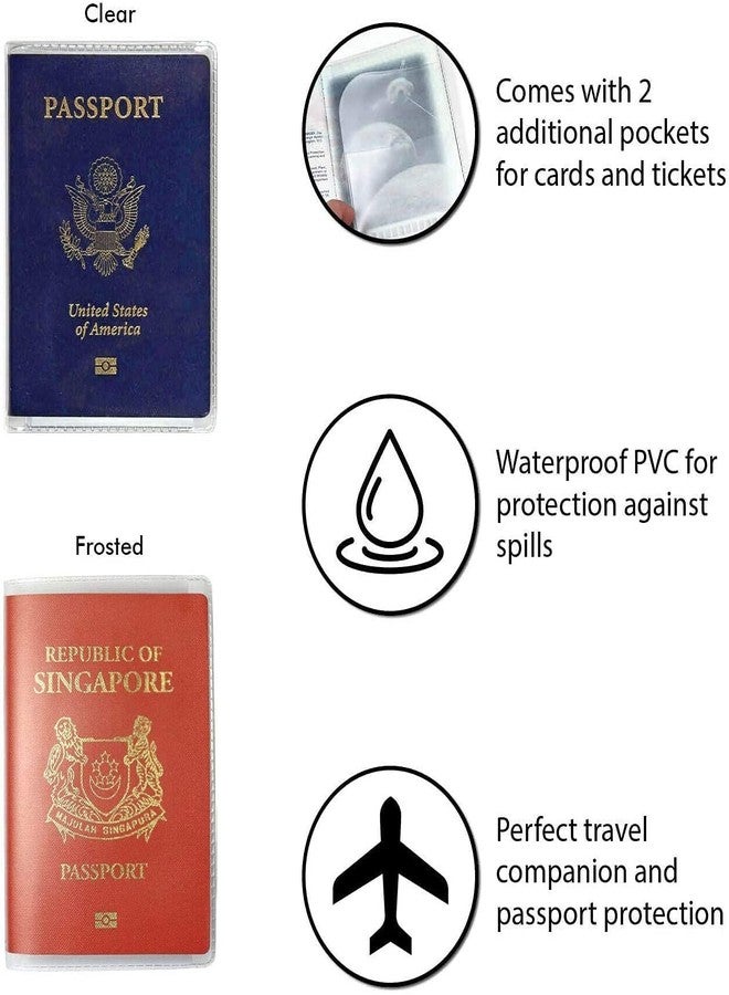 JCD Clear Transparent Passport Cover Holder Case Organizer ID Card Travel Protector (Clear x5) - Image 5