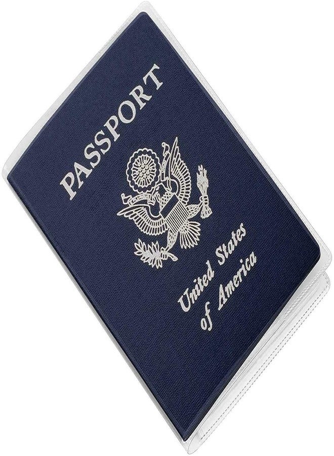 JCD Clear Transparent Passport Cover Holder Case Organizer ID Card Travel Protector (Clear x5) - Image 1