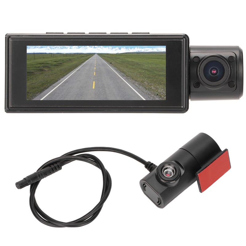 3 Channel Dash Cam GPS Car Recorder Front Interior 1080P Rear 480P Loop Recording Night Vision Parking Mode - Image 1