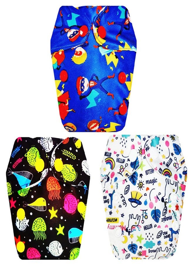 Dumbledo Premium Newborn Cloth Diaper with Integrated Soaker (Pack of 3) | Hypoallergenic | Leakproof | Adjustable Snaps | Everyday Diapering Essential | 0 - 4 Months | Unisex Baby - Image 1