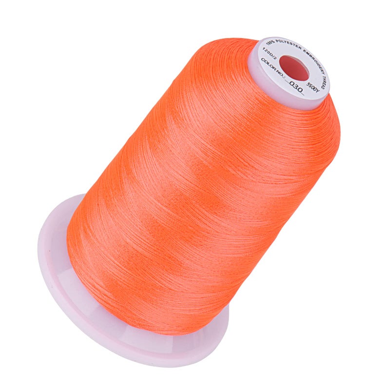 Simthread 5500Yds Embroidery Thread 5000M HighYardage 40WT 100 Polyester Thread 170 Vivid Colors HighSpeed Rated Compatible with Brother Singer Janome More Vermilion 030