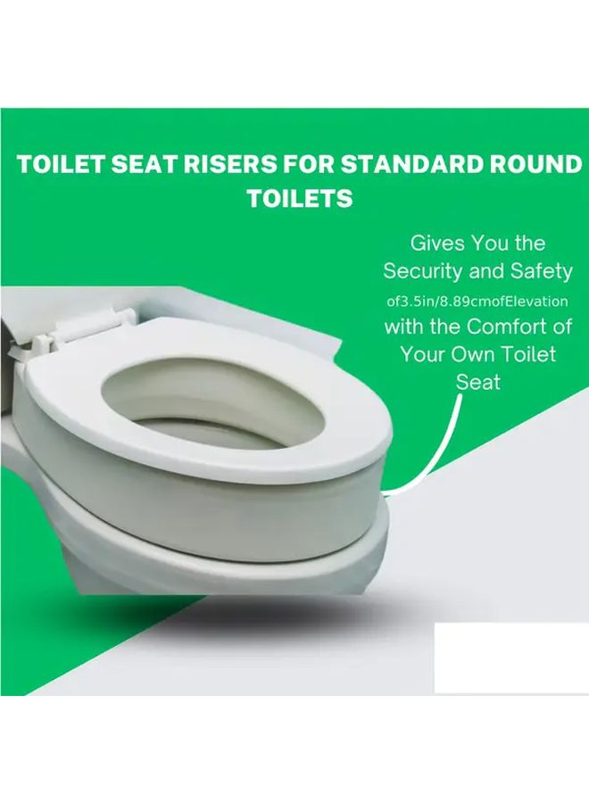 3.5 Inch Long Bowl Toilet Seat Lifter 19 X 13.7 X 3.5 inches Raising Elevating Toilet Seat For Seniors Adults Weight Capacity 300 Pounds - Image 4