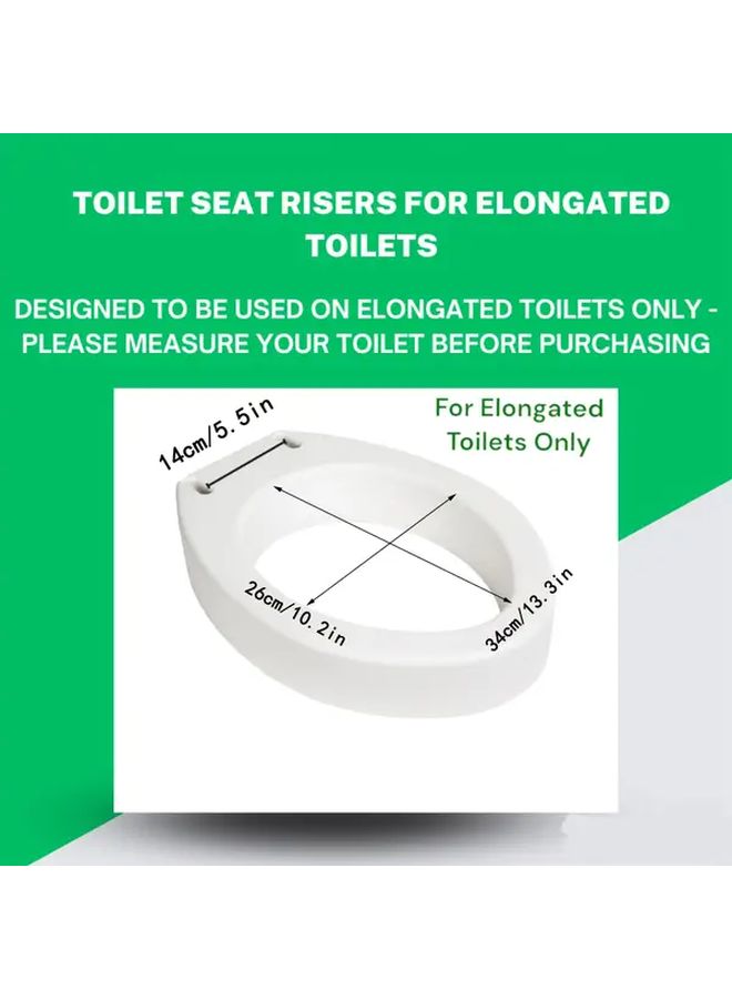 3.5 Inch Long Bowl Toilet Seat Lifter 19 X 13.7 X 3.5 inches Raising Elevating Toilet Seat For Seniors Adults Weight Capacity 300 Pounds - Image 3