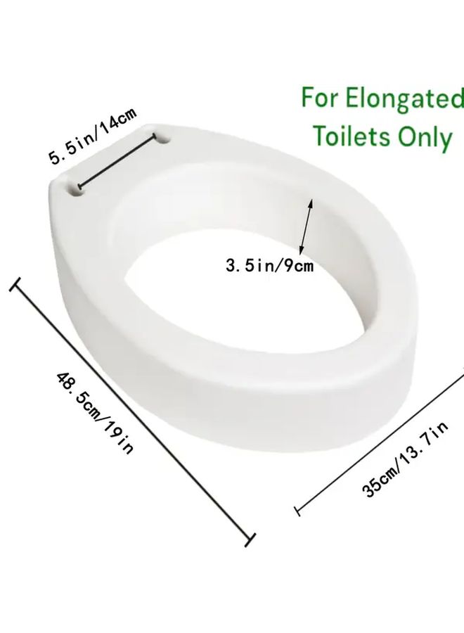 3.5 Inch Long Bowl Toilet Seat Lifter 19 X 13.7 X 3.5 inches Raising Elevating Toilet Seat For Seniors Adults Weight Capacity 300 Pounds - Image 2
