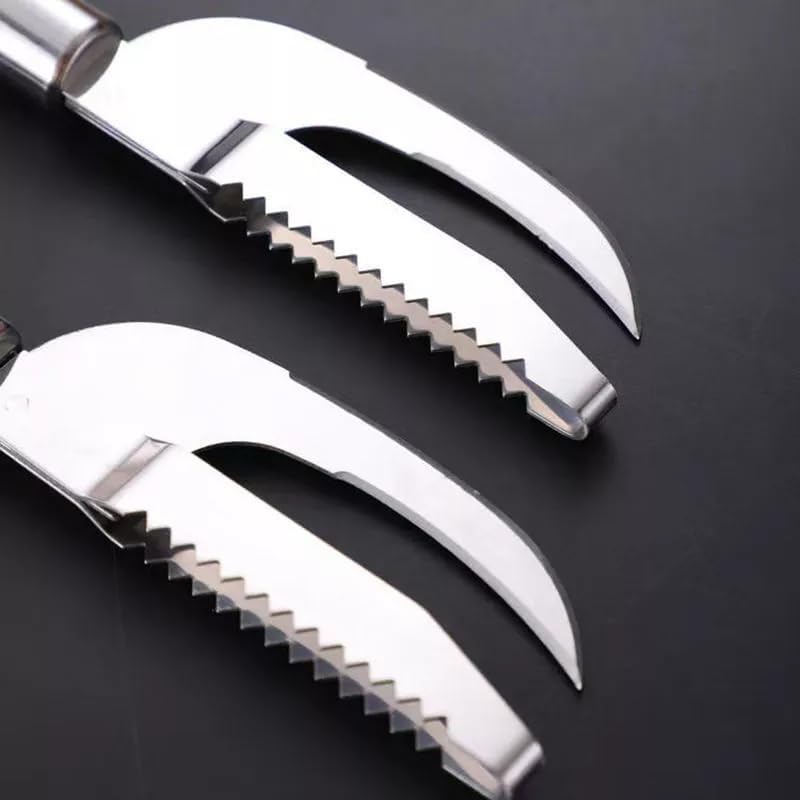CHIRANSI CHIRANSI Stainless Steel 3 in 1 Fish Maw Knife, Scaler Remover with Saw Tooth Easily Remove, Multi-Purpose Kitchen Tool for Filleting, Gutting & Scaling (Pack of 1) (Fish Knife)  - Image 3