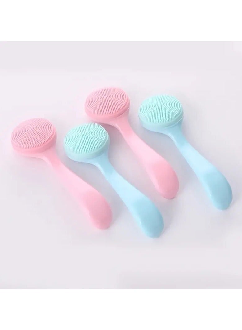 ORiTi 2 PCS Manual Silicone Cleansing Massage Brush Facial Cleansing Brush Double Sided Silica Gel Cleansing Brush Portable Facial Massage Skin Care Tool - Image 3