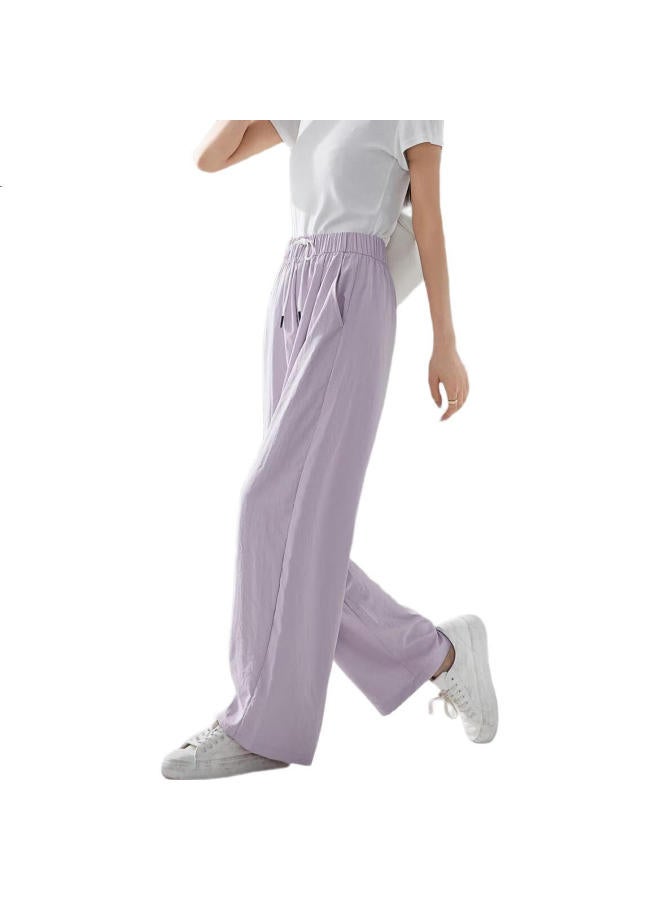 dme "Visible Pants Shape, Invisible Leg Shape" Summer Slimming Elastic Waistband Street Wide Leg Casual Pants (Thin Style) - Image 1
