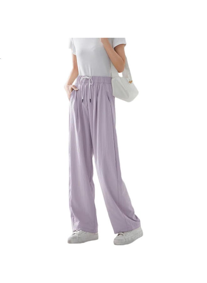 dme "Visible Pants Shape, Invisible Leg Shape" Summer Slimming Elastic Waistband Street Wide Leg Casual Pants (Thin Style) - Image 3