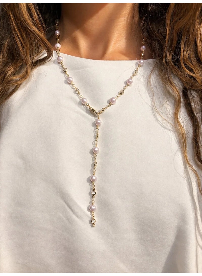 Urban Jewel endless pearl drop necklace 2.0 (gold plated) - Image 1