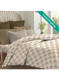 Trident Trident Earth Lover King 3-Piece Bedsheet Set, 100% Cotton, Bedsheet for Double Bed (1 King Size Bedsheet with 2 Pillow Covers) Superior Softness, 144 Thread Count-Rumi  - Image 2