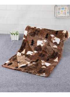 babyhug Babyhug Single Ply Mink Baby Blanket - Polar Bear Print,, Cozy, Travel-Friendly, Lightweight, 0-12M, 100x80cm 