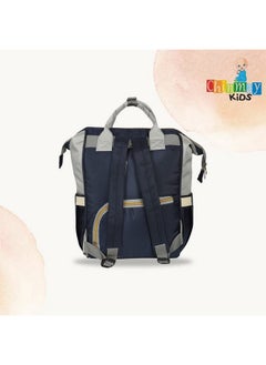 Chinmay Kids Baby Diaper Backpack For New Born Baby Mother Mom Stylish Polyester Organizer Bag For Casual Travel Outing & Traveling (Dark Blue Grey 16 X 9.5 X 7.5 In)  - Image 4