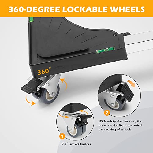 Nefish Furniture Dolly Adjustable Mini Fridge Stand Washing Machine Stand Mobile Roller with 4 Locking Swivel Wheels Universal Mobile Base Moving Cart for Dryer Refrigerator - Image 2
