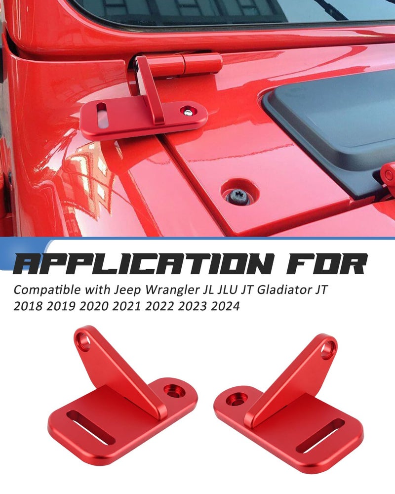 ADTOPI JL Cowl Light Mount, A Pillar Pod Light Holder Brackets Cube Light Mounting Brackets Compatible with Jeep JL JLU Wrangler & Gladiator JT 2018 2019 2020 2021 2022 2023 2024-Red - Image 3