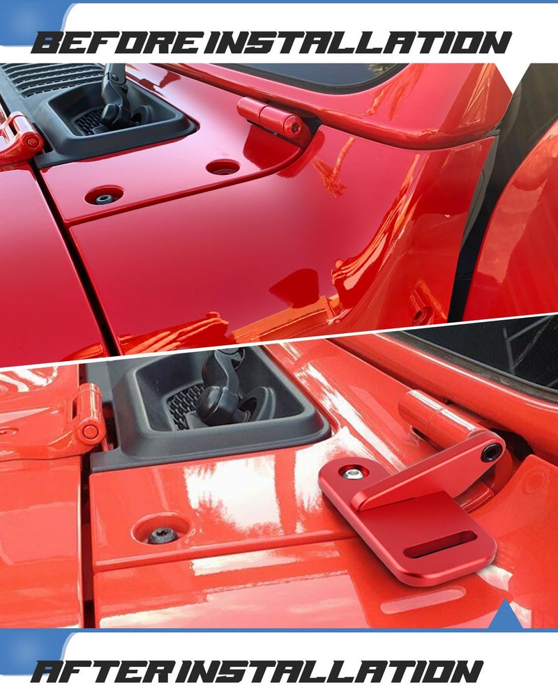 ADTOPI JL Cowl Light Mount, A Pillar Pod Light Holder Brackets Cube Light Mounting Brackets Compatible with Jeep JL JLU Wrangler & Gladiator JT 2018 2019 2020 2021 2022 2023 2024-Red - Image 4