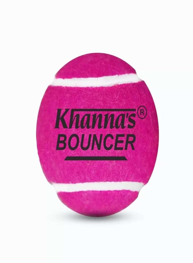 KHANNA Bouncer | Heavy Tennis Ball | 1 Box (Pack of 6 Balls) (Pink)