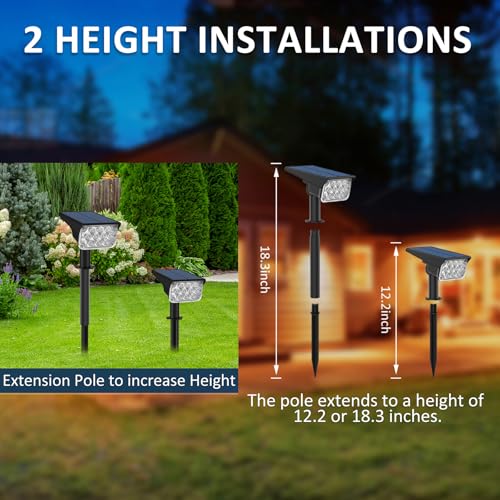 T-SUNUS Green Solar Spot Lights Outdoor Landscape Spotlights 2 Pack Dusk to Dawn Waterproof IP65 for St Patricks Day Halloween Christmas Accent Uplighting for Tree Yard Statue Graveyard Driveway Flag - Image 5