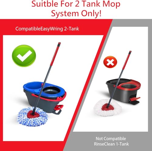 Bublador Spin Mop Scrub Brush Replacement Head and Base Compatible with O-Cedar RinseClean 2 Tank System, Floor Scrubber Brush Triangle Hard Bristle Cleaning Brush for Bathroom Kitchen Pool, Garage, Patio - Image 2