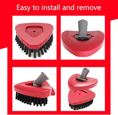 Bublador Spin Mop Scrub Brush Replacement Head and Base Compatible with O-Cedar RinseClean 2 Tank System, Floor Scrubber Brush Triangle Hard Bristle Cleaning Brush for Bathroom Kitchen Pool, Garage, Patio - Image 4