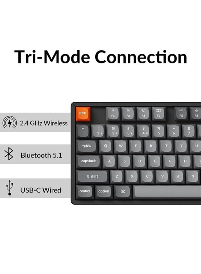 Keychron Keychron K8 Max TKL Wireless Mechanical Keyboard, QMK 2.4 GHz/Bluetooth 5.1/Wired with Aluminum Frame, RGB Backlit Hot-Swappable Programmable Keychron Super Red Switch for Mac Windows Linux - Image 4