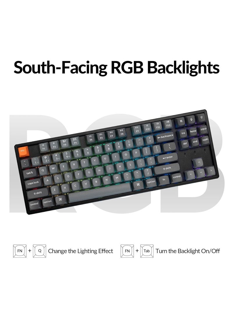Keychron Keychron K8 Max TKL Wireless Mechanical Keyboard, QMK 2.4 GHz/Bluetooth 5.1/Wired with Aluminum Frame, RGB Backlit Hot-Swappable Programmable Keychron Super Red Switch for Mac Windows Linux - Image 5