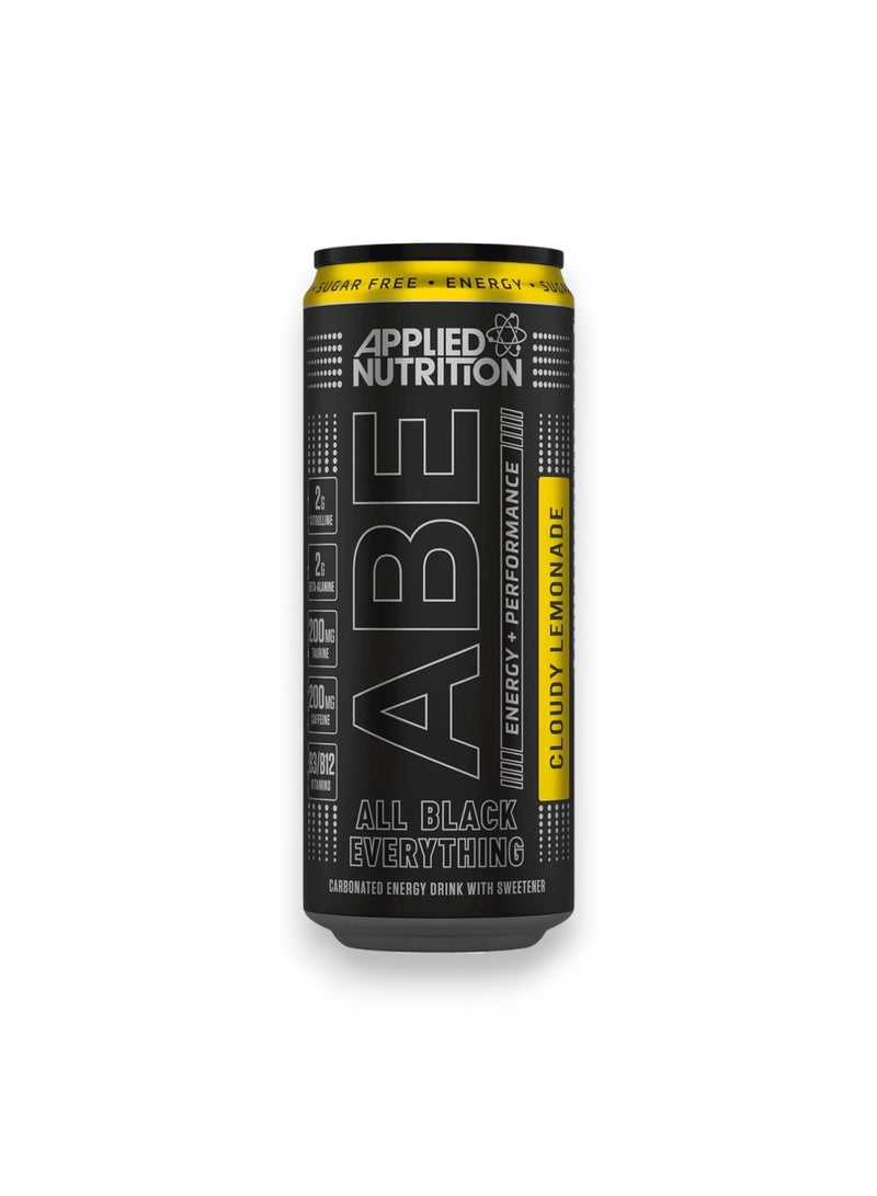 Applied Nutrition ABE Carbonated Energy Drink With Sweetener, Cloudy Lemonade Flavour, 330ml 