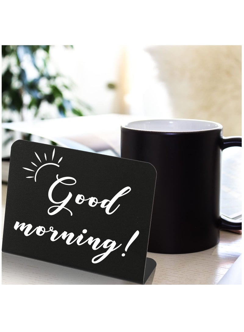 Mini Chalkboard Signs with 3 Marker Pens and 1 Gray Cleaning Cloth Small Black Chalk Board Signs Erasable Rectangle Chalkboard for School Message Board Sign Wedding Birthday PartyPackage Cont - Image 2