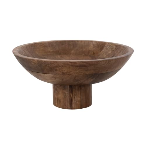 Bloomingville Mango Wood Footed Bowl, Walnut Finish - Image 3