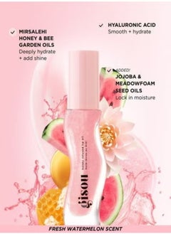 Gisou GISOU Honey Infused Lip Oil, Watermelon Sugar 8ml - Nourishing & Hydrating Lip Care  - Image 2