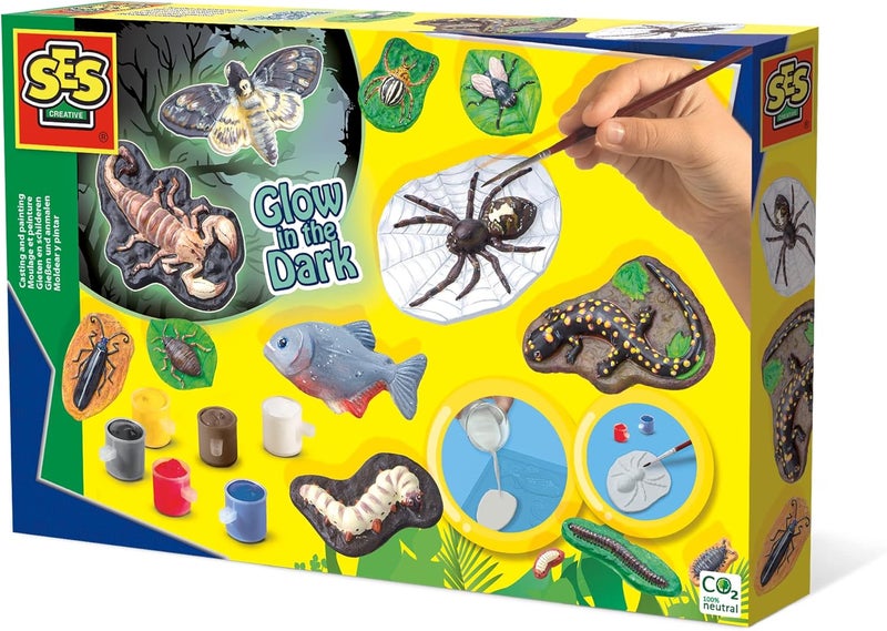 SES Creative Glow in the Dark Casting and Painting Set - Scary Animals - Image 1