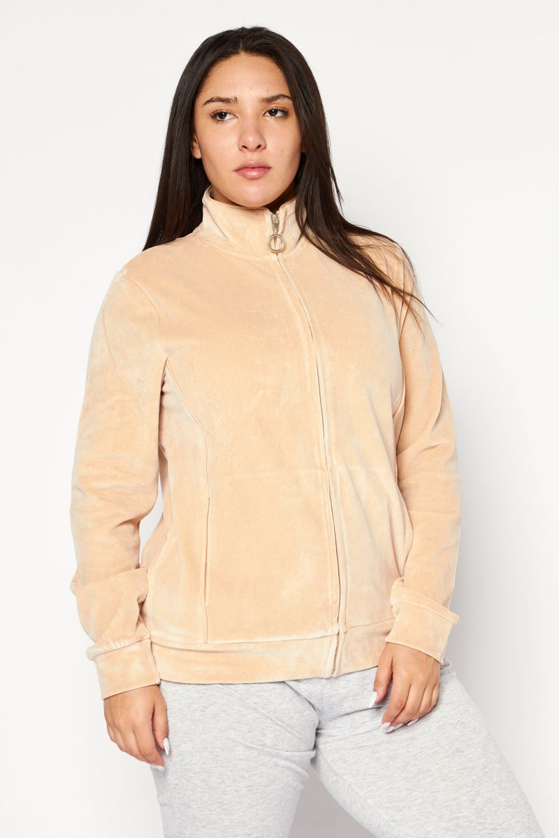 Champion سويت شيرت رياضي للنساء، لياقة، خوخي - Image 1