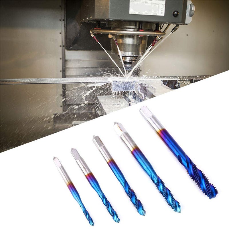 5Pcs High Speed Steel S Thread Tap Set - e Coated Spiral Drill Bits for Tool, S Tapper for Metal & Woodworking Projects, & High Performance - Image 3