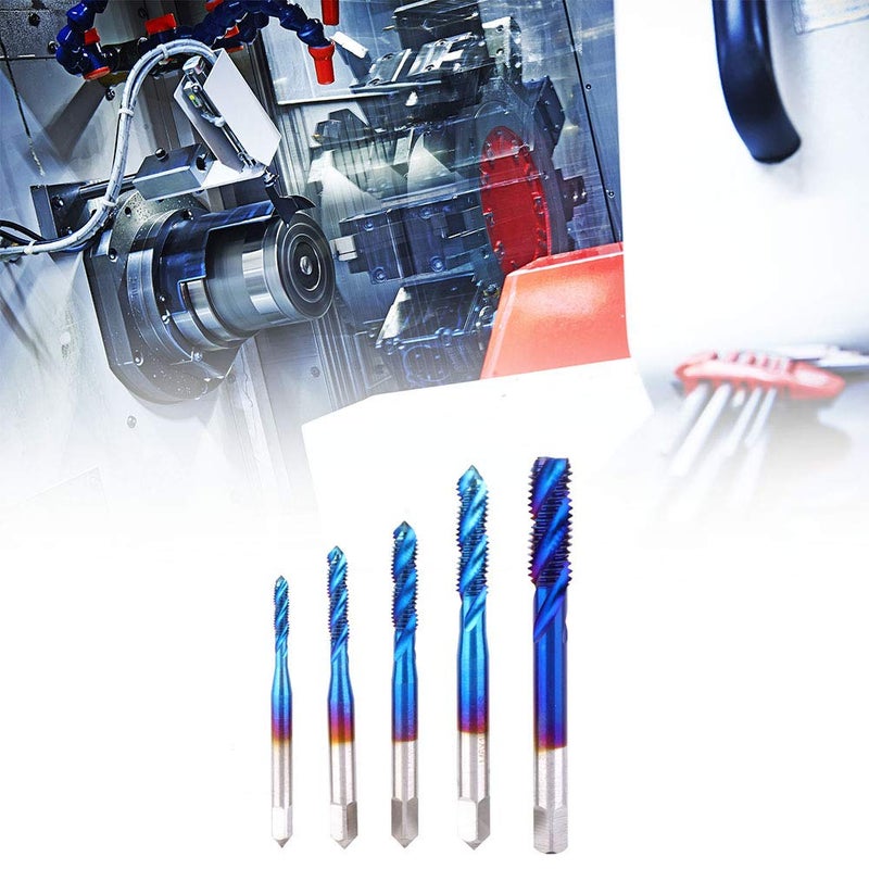 5Pcs High Speed Steel S Thread Tap Set - e Coated Spiral Drill Bits for Tool, S Tapper for Metal & Woodworking Projects, & High Performance - Image 4