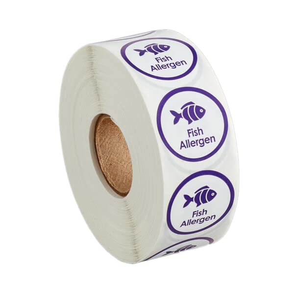 Kube with a K 1000 Stickers/Roll Fish Allergen Permanent 1 Inch Label Sticker - Image 1