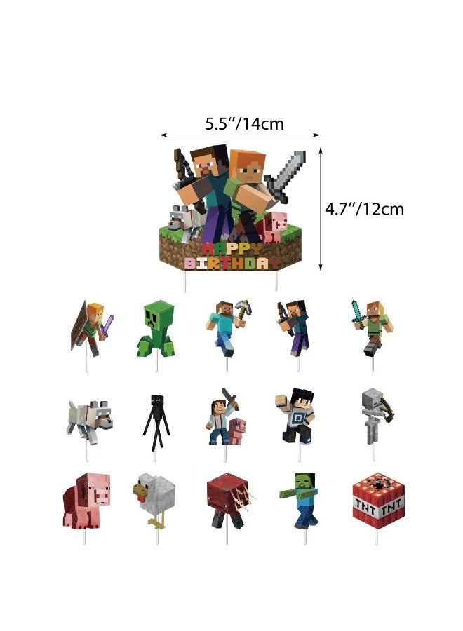 JAYATO Minecraft Birthday Party Kit for Kids, Complete Tableware Set, Minecraft Party Decorations for Girls and Boys - Image 2