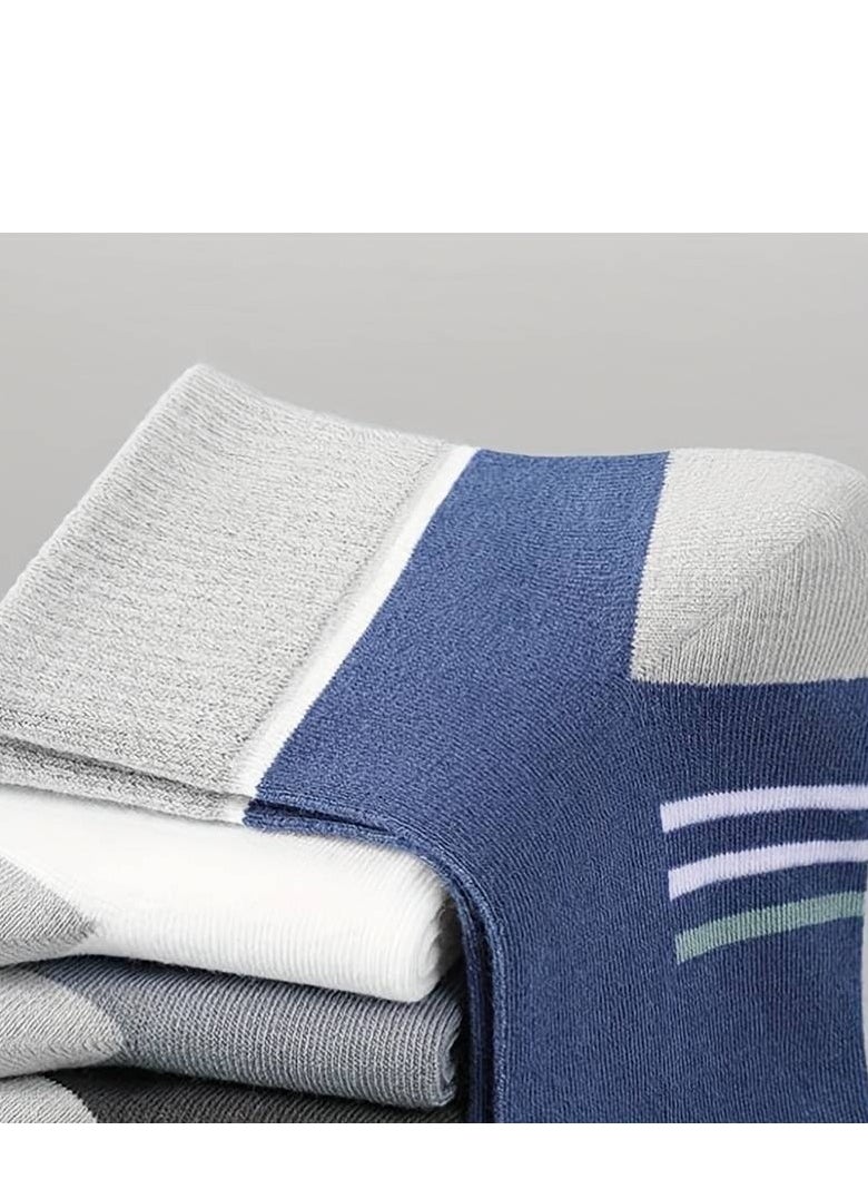 Selecta Now - Premium Men's Socks Quarter Length Crew Socks Pack of 5 Cotton Rich Soft & Breathable Athletic Socks Contrast Heel & Toe Socks for Men Ideal for Casual Sports and Everyday Comfort - Image 1