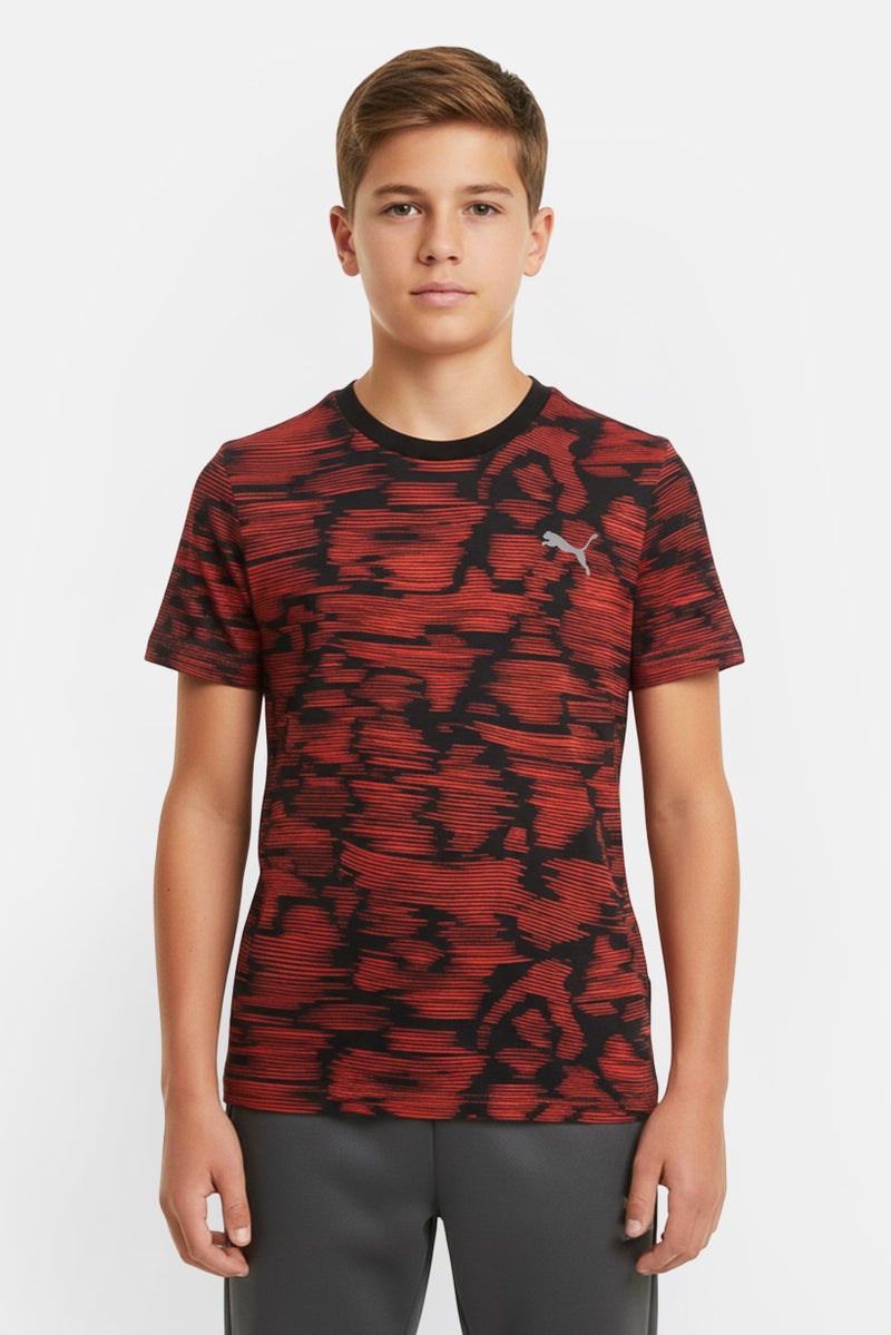 PUMA Kids Boy Regular Fit Brand Logo Outdoor T-Shirt, Multicolor - Image 1