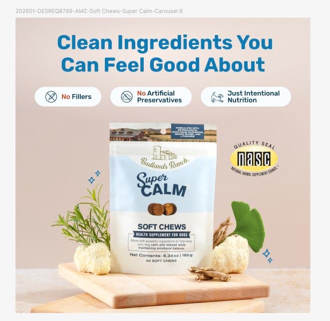 Badlands Ranch Super Calm Soft Chews for Dogs – Superfood Blend with Ashwagandha, Lion’s Mane Mushroom & L-Theanine – 60 Soft Chews - Image 3