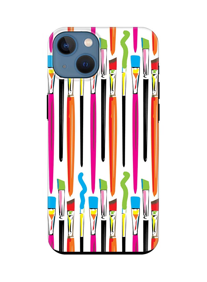 Tough Pro Series Case for Apple iPhone 14 Dual Layer hybrid PC & TPU Customized Mobile Cover Shield with inner TPU protection Matte Finish - Paint Brush