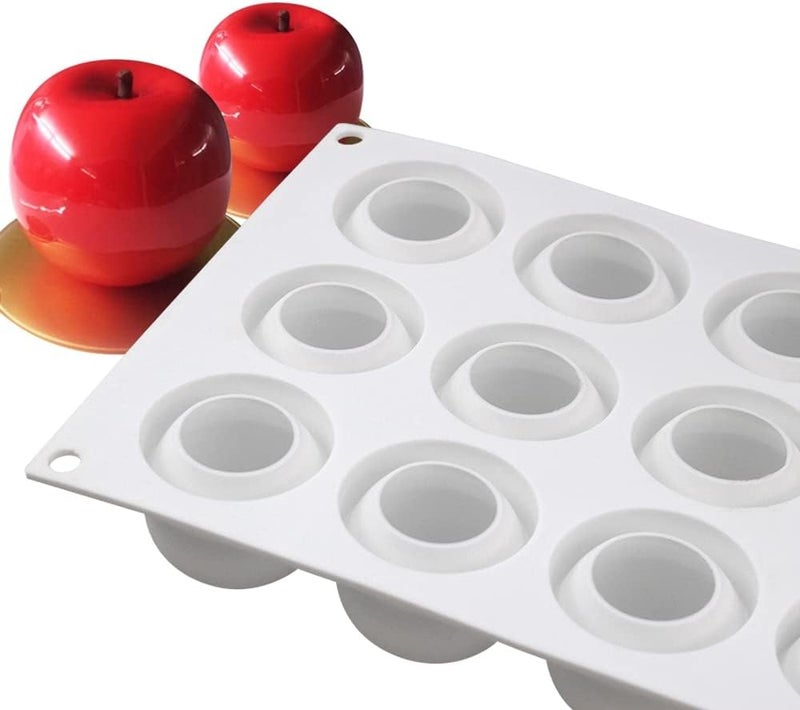 mostsom Silicone Mold Baking Pan Non-Stick Baking Pastry Chocolate Cake Dessert DIY Decoration Tools (Apple S_11.8x6.8x0.14 inch) - Image 3
