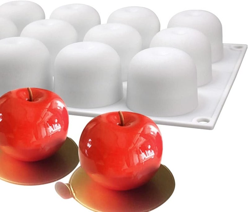 mostsom Silicone Mold Baking Pan Non-Stick Baking Pastry Chocolate Cake Dessert DIY Decoration Tools (Apple S_11.8x6.8x0.14 inch) - Image 2