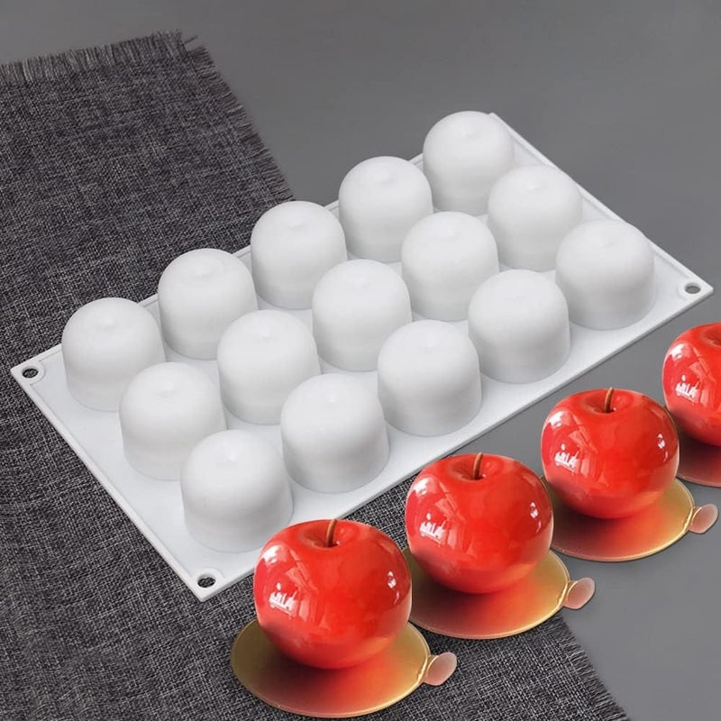 mostsom Silicone Mold Baking Pan Non-Stick Baking Pastry Chocolate Cake Dessert DIY Decoration Tools (Apple S_11.8x6.8x0.14 inch) - Image 5