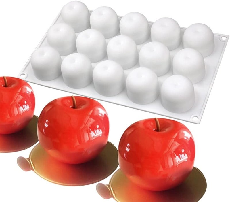 mostsom Silicone Mold Baking Pan Non-Stick Baking Pastry Chocolate Cake Dessert DIY Decoration Tools (Apple S_11.8x6.8x0.14 inch) - Image 1