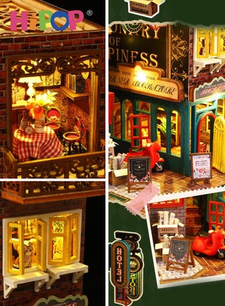 DIY Doll House,European Dollhouse Kit Villa Model with Light,Mini DIY Dollhouse Accessories - view 3