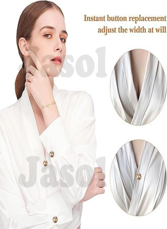 Jasol Women Shirt Brooch Pins: 10pcs Pearl Cover Up Button Pin Safety Brooch Buttons - No Sew Metal Tie Tacks Clips for Clothing Dress Supplies Decoration - Image 5