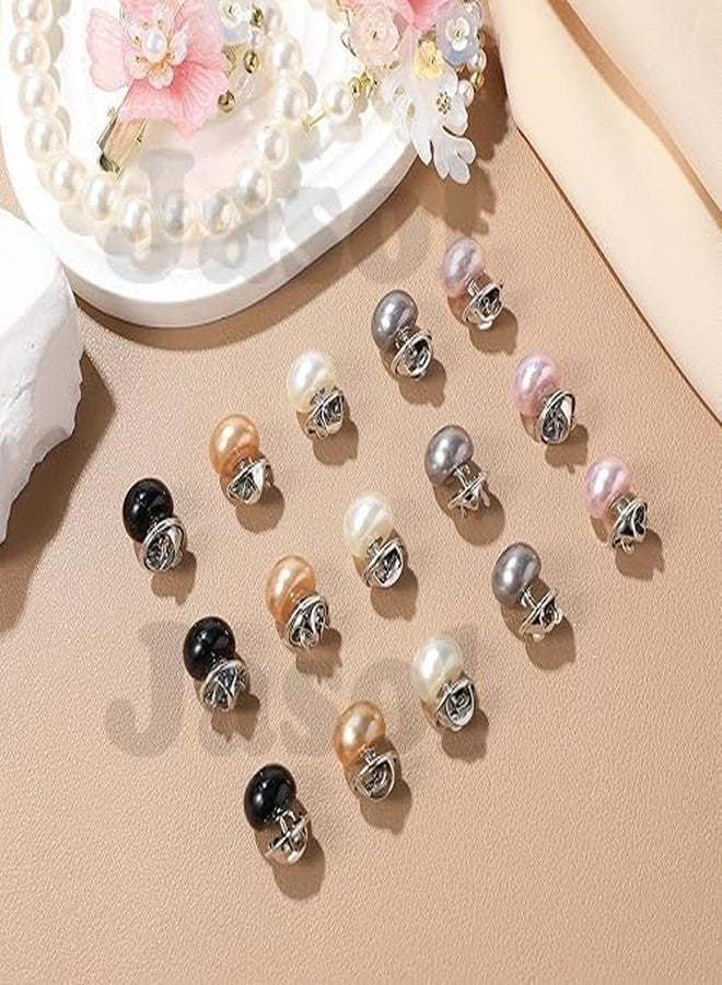 Jasol Women Shirt Brooch Pins: 10pcs Pearl Cover Up Button Pin Safety Brooch Buttons - No Sew Metal Tie Tacks Clips for Clothing Dress Supplies Decoration - Image 3