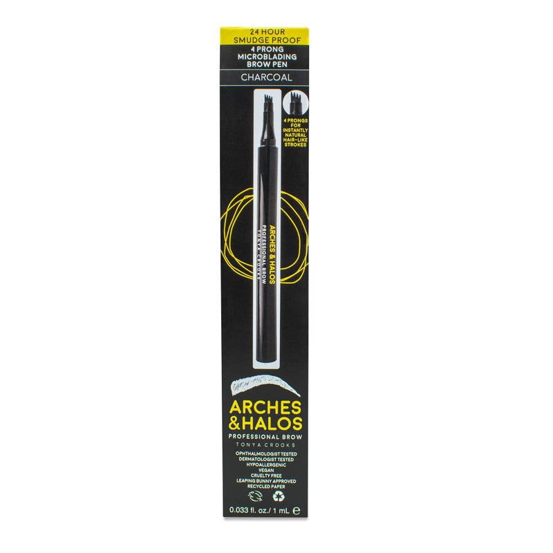 Arches & Halos Microblading Brow Shaping Pen - Fuller, More Defined Brow - Long-lasting, Smudge Resistant, Rich Color - Vegan and Cruelty Free Makeup - Charcoal - 1 ml - Image 2