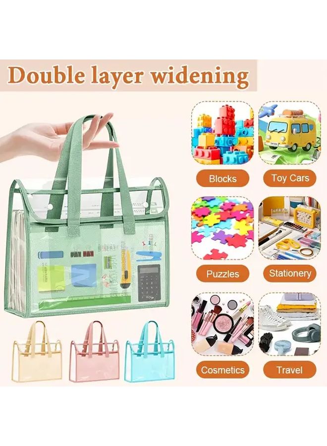 Two Packs A4 Transparent Book Storage Bags Durable Multi-Functional Organizer For School Office Travel Home - Image 1