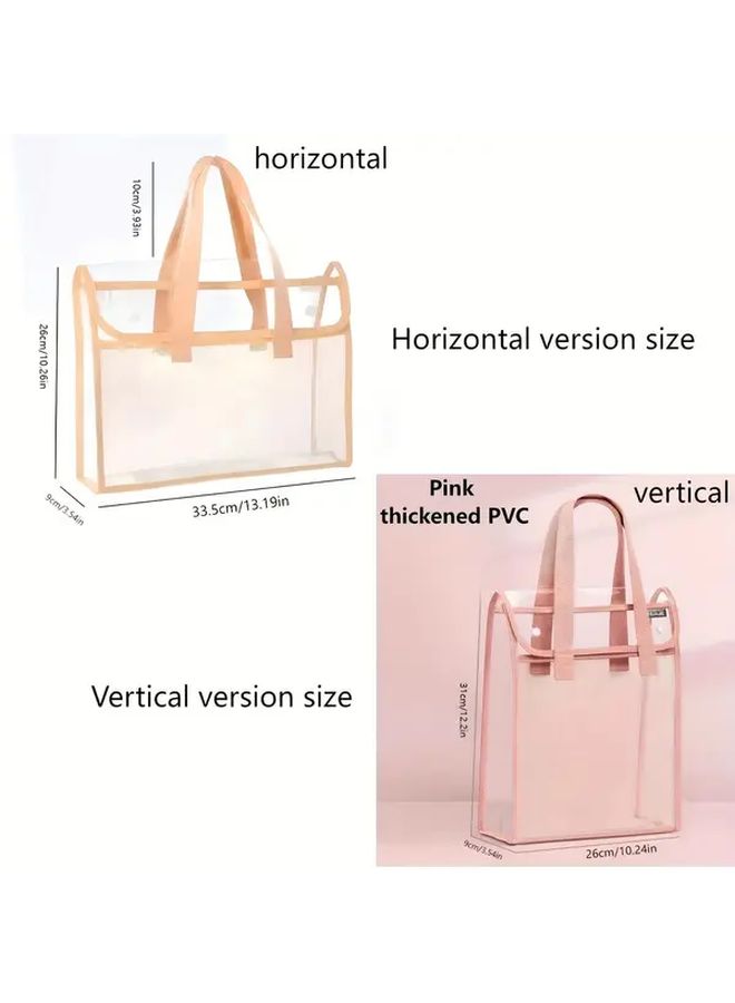 Two Packs A4 Transparent Book Storage Bags Durable Multi-Functional Organizer For School Office Travel Home - Image 2